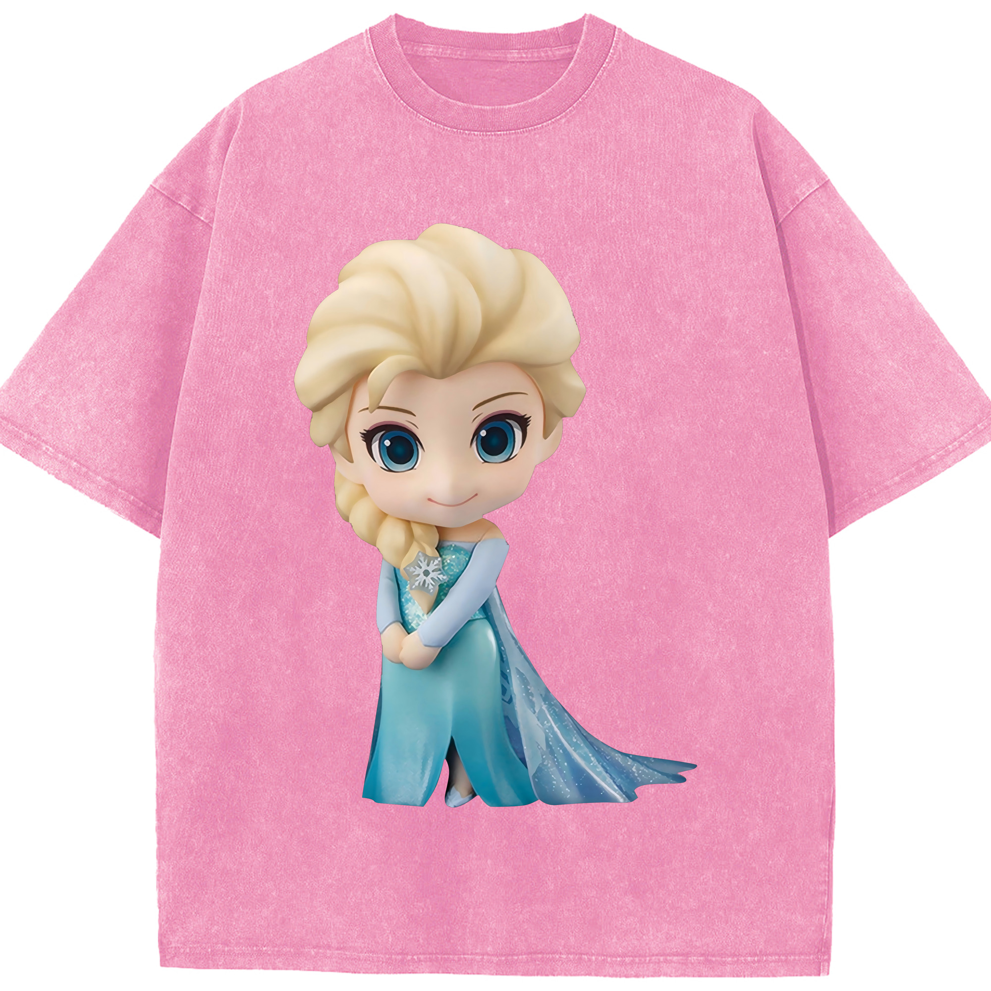 （画像用） アナと雪の女王 アンナ エルサ Frozen Anna Elsa 綿100% ヴィンテージ風 半袖Tシャツ（フロントプリント）
